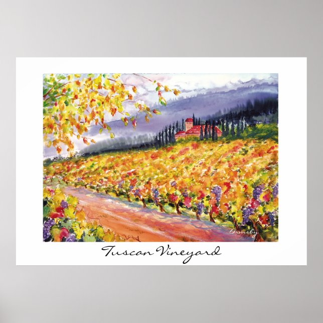 Póster Vinícola Toscana - pôster (Frente)
