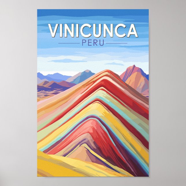 Poster Vinicunca Peru Viagem Art Vintage (Frente)