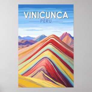 Poster Vinicunca Viagem Peru Arte Vintage