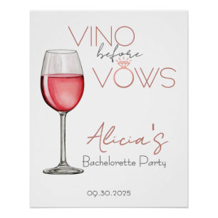 Póster Vino Antes de Vows Bachelorette / Sinal do Partido