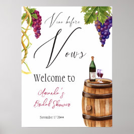 Poster Vino Antes de Vows Chá de panela Winery Bem-vindo