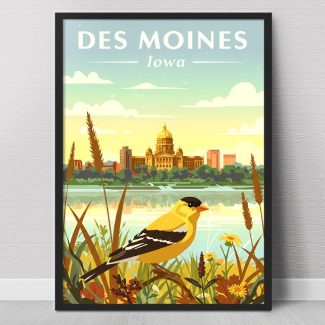 Poster Vintaeg Des Moines Iowa (Criador carregado)