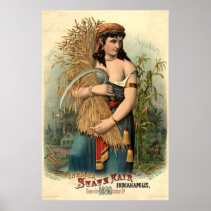 Poster Vintage 1886 Indiana State Fair, Indianapolis