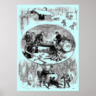 Poster "Vintage-1888-Scenes em um arbusto de açúcar"