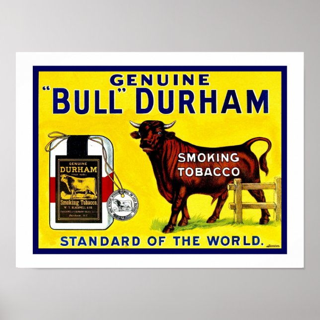 Póster Vintage, 1890s - Cigarro Bull Durham e (Frente)