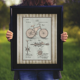 Poster Vintage 1894 Carr Bicycle Patent