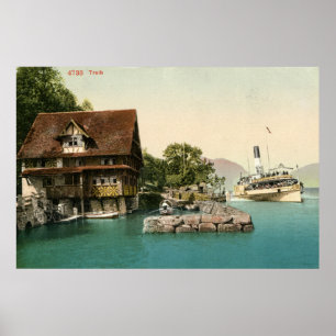 Poster Vintage 1900 Treib e Lago Lucerne