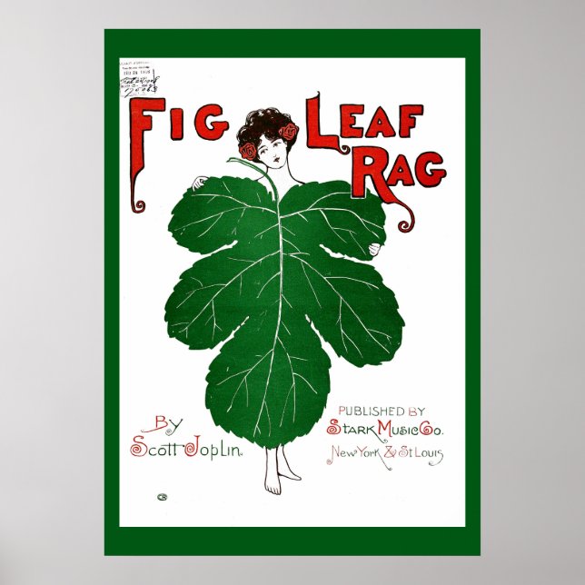 Poster Vintage 1908 Fig Leaf Rag Sheet Cópia do Cobrir de (Frente)