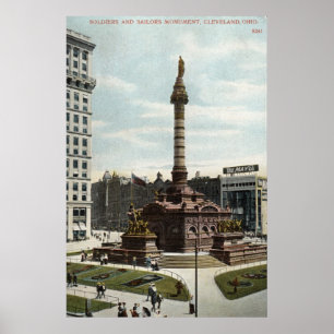 Póster Vintage 1910 de Cleveland do monumento dos