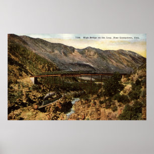 Poster Vintage 1911 de Colorado Repro da ponte da estrada