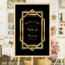 Poster Vintage 1920 Deco 24x36 Casamento Dourado Preto