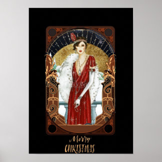 Poster Vintage 1920 em Vermelho
