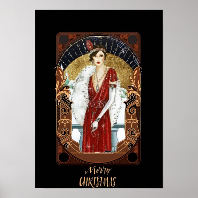 Poster Vintage 1920 em Vermelho (Frente)