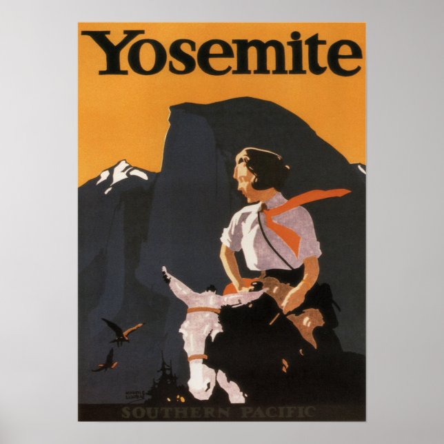 Poster Vintage 1923 Yosemite, Pacífico Sul (Frente)
