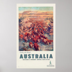 Poster Vintage 1930 James North Austrália Viagem
