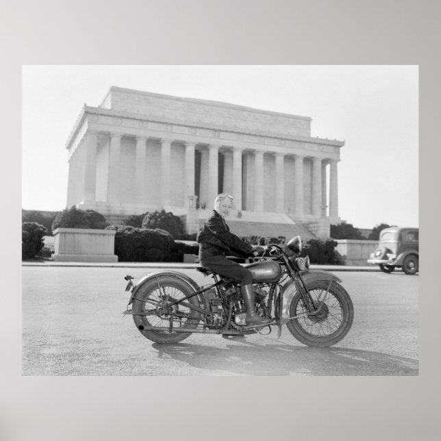 Póster Vintage 1930 Motocicleta (Frente)