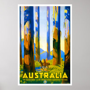 Poster Vintage 1930 Percy Trompf Viagem australiano