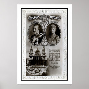 Póster Vintage 1935, 25o rei George V da adesão do