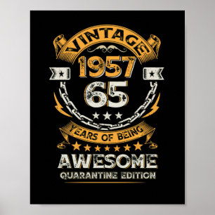 Poster Vintage 1957 65th Birthday 65 Year Old