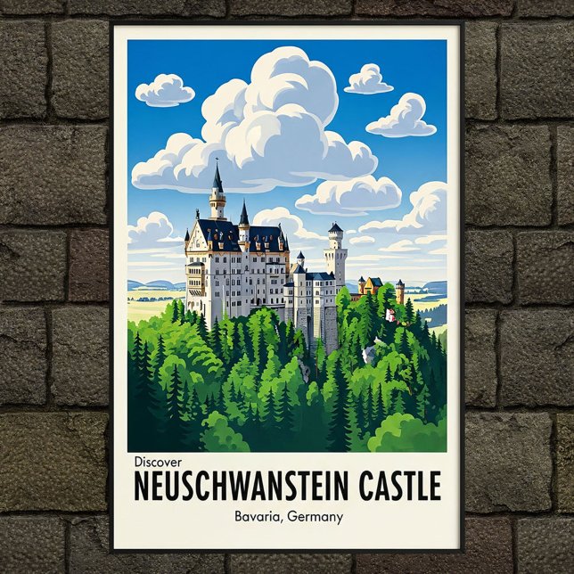 Poster Vintage 1960s - Castelo Neuschwanstein Viagem (Criador carregado)