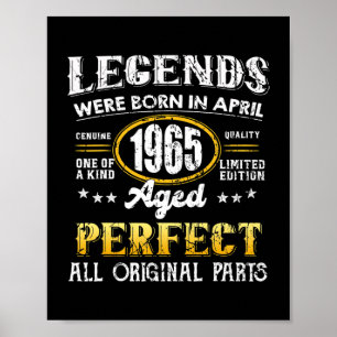 Poster Vintage 1965 Funny April 57 Anos