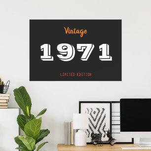 Poster Vintage 1971 edição limitada 50ª oferta de aniv