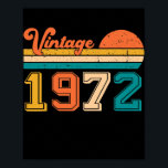 Poster Vintage 1972 50th Birthday dá 50 anos a homens<br><div class="desc">Vintage 1972 50th Birthday dá presentes a homens e mulheres de 50 anos. Presente perfeito para seu pai, mãe, pai, homens, mulheres, amigos e familiares no Dia de Ação de Graças, Dia de Natal, Dia de as mães, Dia de os pais, 4 de julho de 1776 Dia Independente, Dia dos...</div>