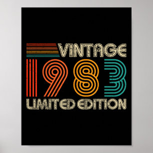 Poster Vintage 1983 Limited Edition Clique em 1983 Men Wo
