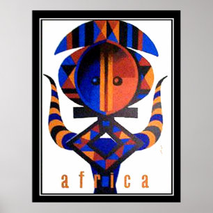 Poster vintage 2 do art deco de África
