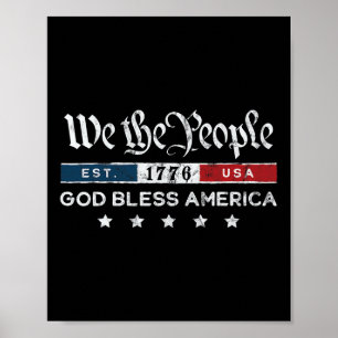 Poster Vintage 4 De Julho - Nós, O Deus abençoe Pessoas D