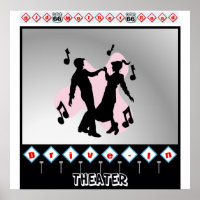 Poster vintage 50 em Rock and Roll Teatro