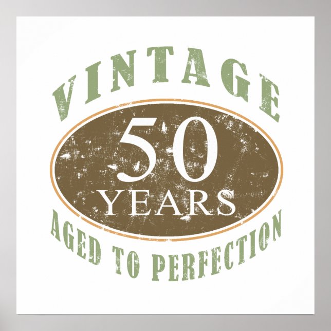 Poster Vintage 50th Birthday (Frente)