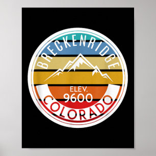 Poster Vintage 70s 80s Breckenridge Colorado Rocky Mounta
