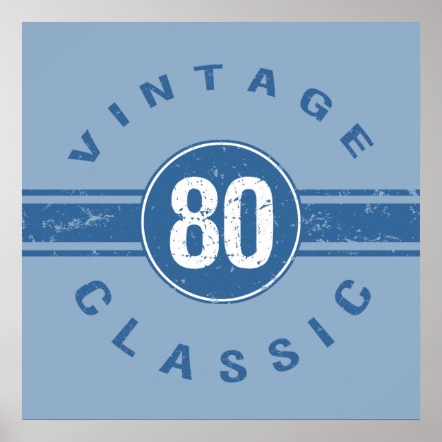 Póster Vintage 80 Birthday (Frente)