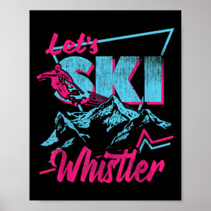 Poster Vintage 80s 90s Roupas de esqui - Retro Whistler S