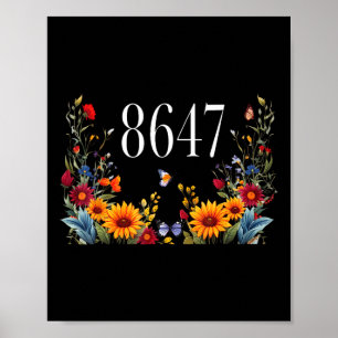 Poster Vintage 86 47 Trump Flower Flower Trump Presidente