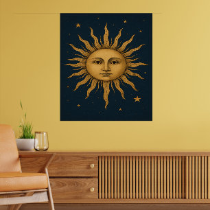 Poster Vintage 90s Celestial Sun