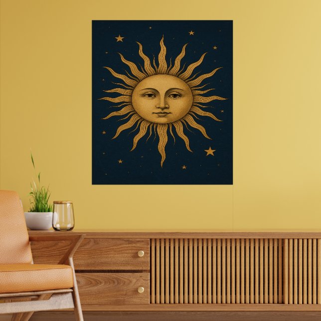 Poster Vintage 90s Celestial Sun (Sala de Estar 2)