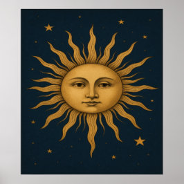 Poster Vintage 90s Celestial Sun
