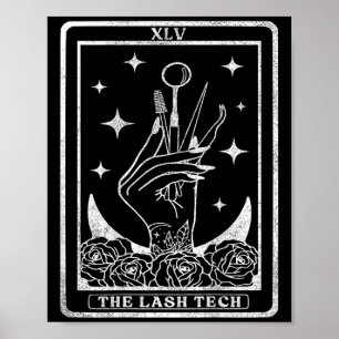 Poster Vintage A Placa De Tarot Lash Tech No Lash Tech ,