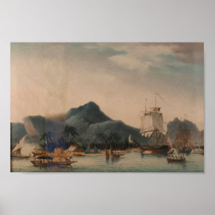 Poster Vintage A Resolução e a Descoberta do Havaí