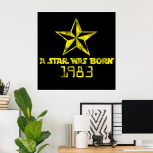 Poster Vintage A Star Era Nascer Yellow Star 1983