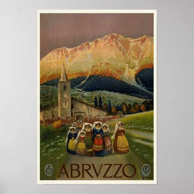 Poster vintage Abruzzo Itália (Frente)