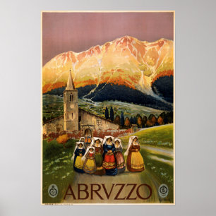 Póster Vintage Abruzzo Itália Viagem
