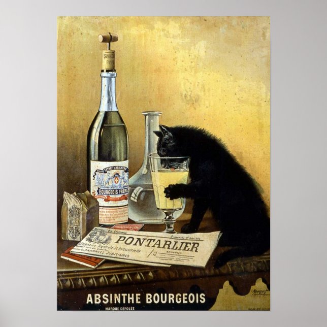 Póster Vintage Absinthe Bourgeois Advertisement (Frente)