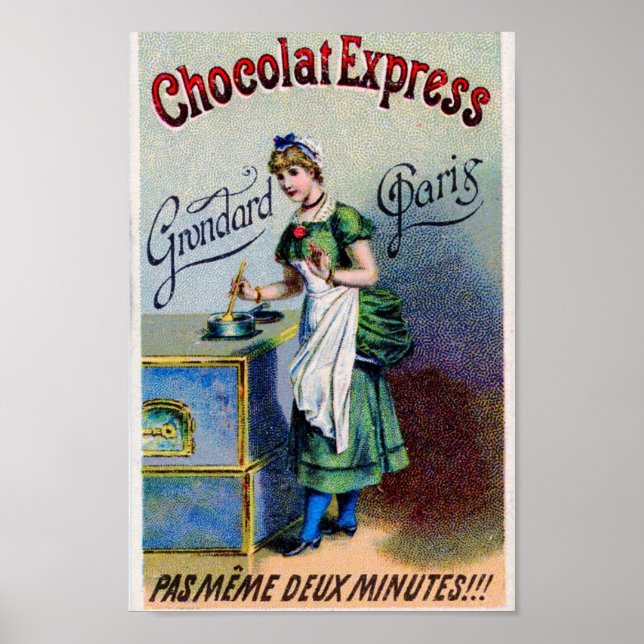 Póster Vintage Ad - Chocolate Francês, (Frente)