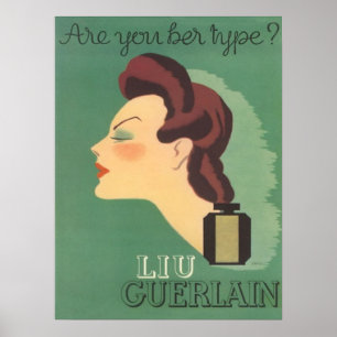 Poster Vintage Ad Liu Perfume, por Guerlain, anos 30
