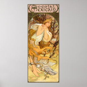 Póster Vintage Advertisement Mexicano Chocolate