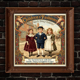Poster Vintage Advertisment of Clothing Children's 1890