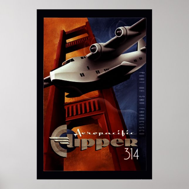 Poster Vintage Aero pacificClipper 314 (Frente)